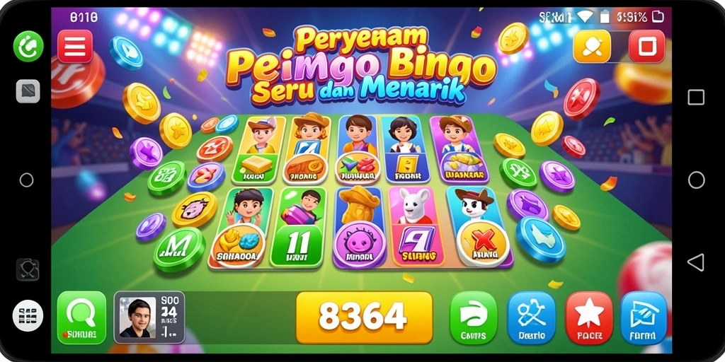 Tampilan antarmuka menarik dari permainan Bingo 8364.