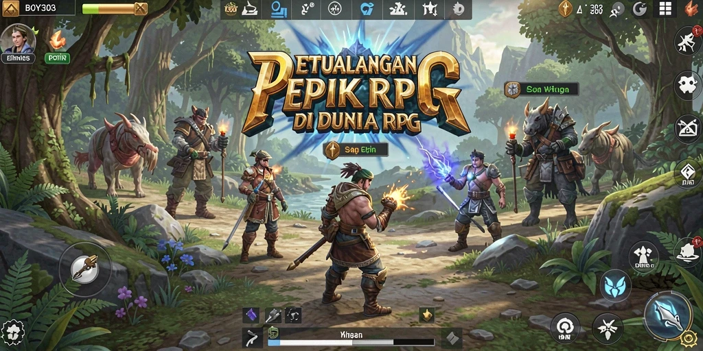 Screenshot utama BOY303 menampilkan aksi pertarungan seru dalam dunia RPG.