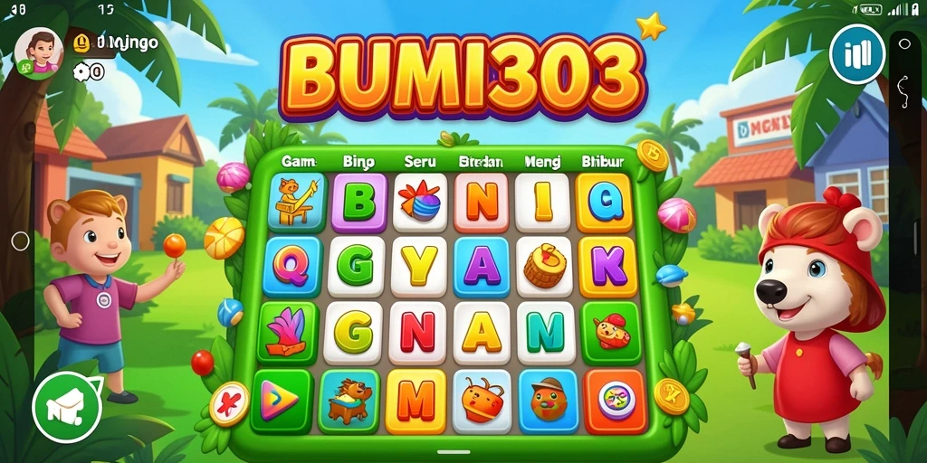 Tampilan gameplay seru BUMI303 dengan berbagai kartu Bingo.