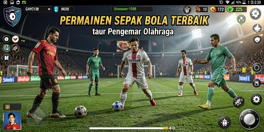 Screenshot gameplay GAYO138 menampilkan aksi seru pertandingan sepak bola.
