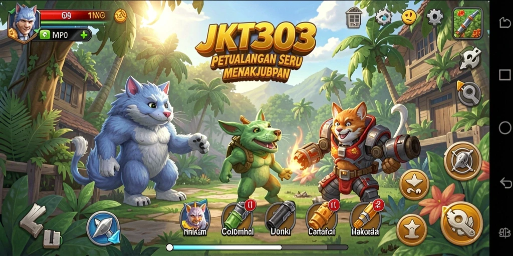 Tangkapan layar gameplay JKT303 yang menunjukkan aksi petualangan seru.