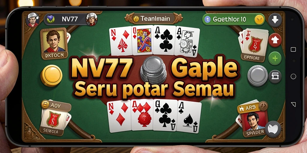 Screenshot gameplay NV77 menampilkan pemain bersaing dalam Gaple.