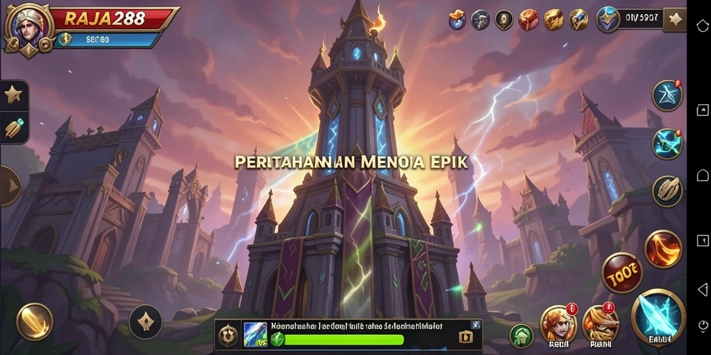 Menampilkan gameplay menarik dari RAJA288 yang penuh strategi Tower Defense.