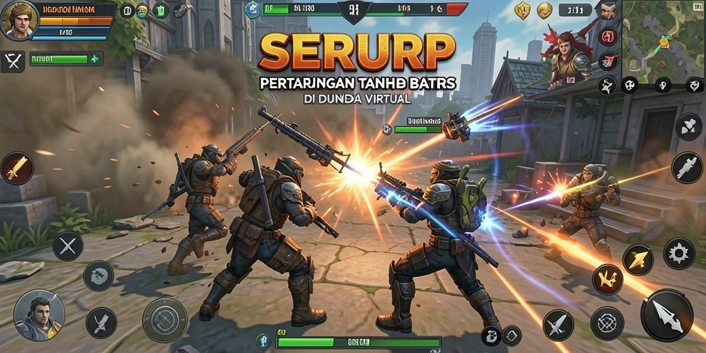 Screenshot yang menunjukkan aksi pertarungan seru di SERURP.